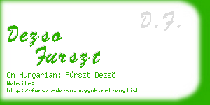 dezso furszt business card